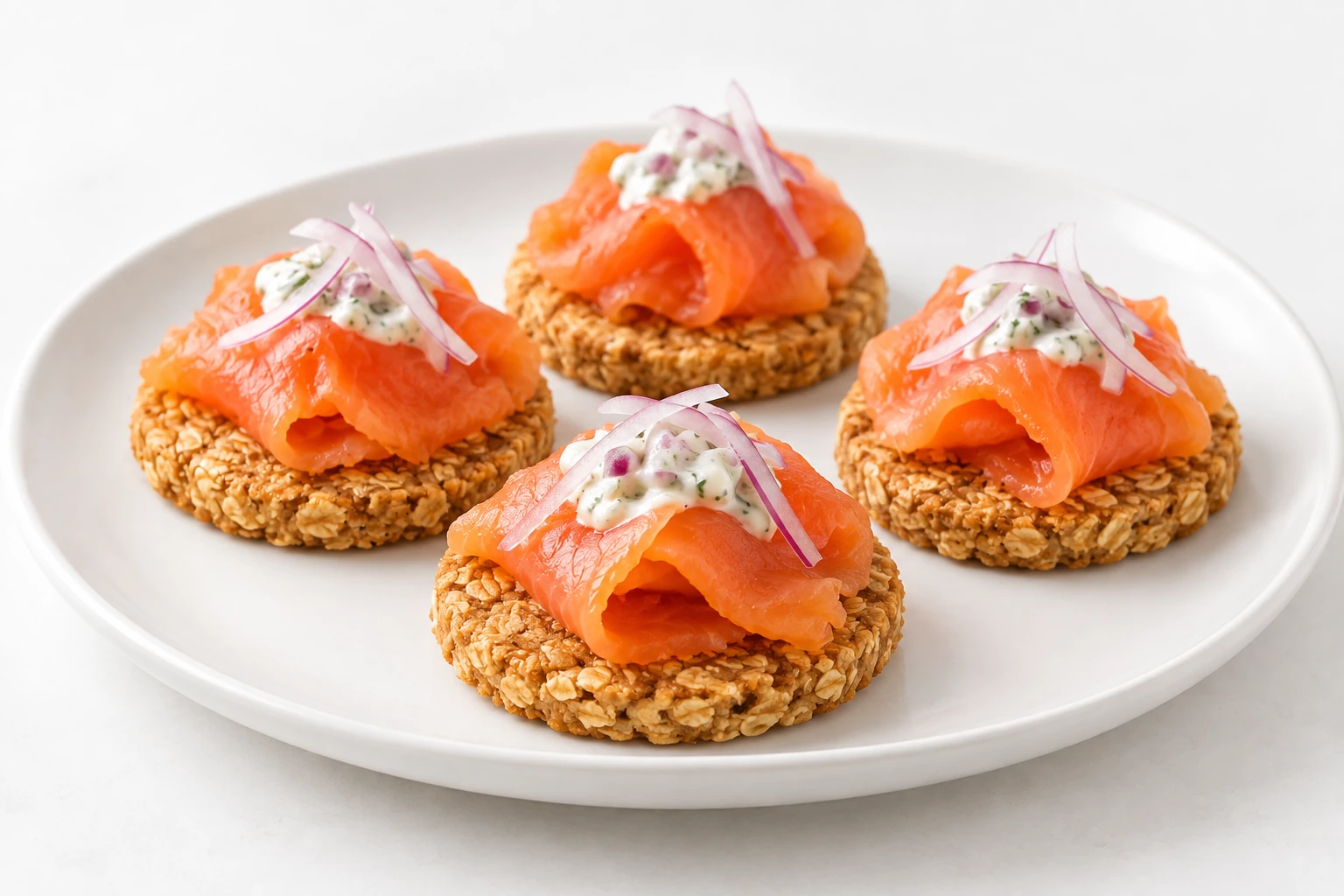 Geräucherter Lachs auf Haferkeks